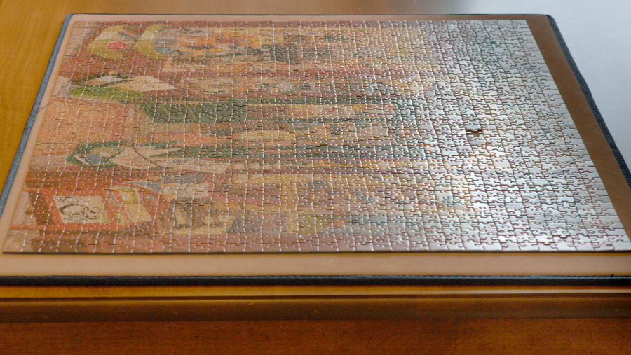 Puzzle with one piece missing
